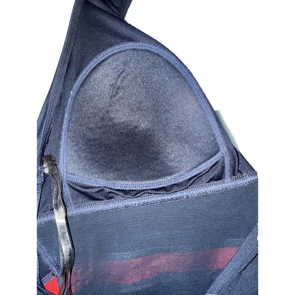 Tommy Hilfiger Sz 10 One Piece Halter Swimsuit Traditional Red White Blue Preppy - Picture 8 of 9